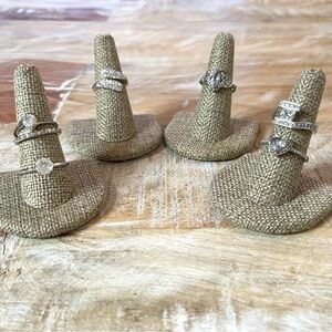 Endless Love Lot Silver Tone 7 Piece Costume Ring Set Lot